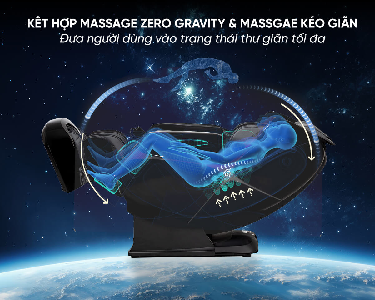 massage không trọng lực và tư thế massage kéo gian đưa bạn vào trạng thái thư giãn tối đa