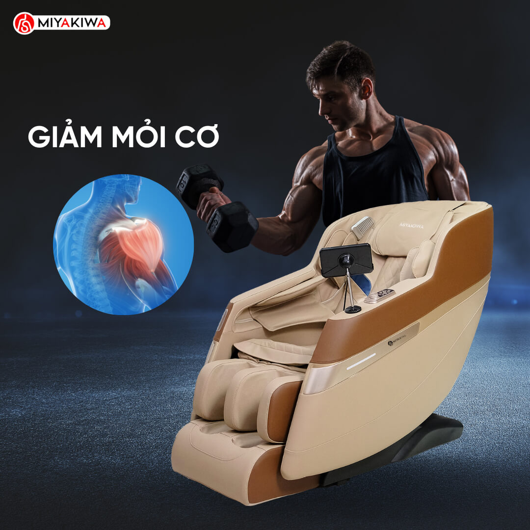 Ghế massage Nhật Bản - giải pháp giảm áp lực cột sống cho người tập Gym