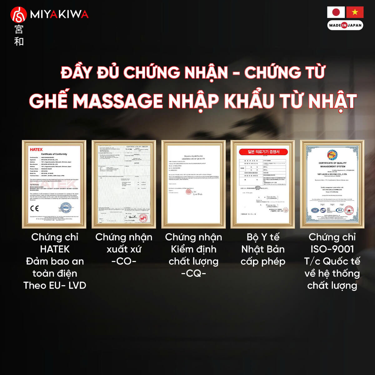 Đầy đủ giấy tờ chứng minh nguồn gốc và chất lượng (CO/CQ)