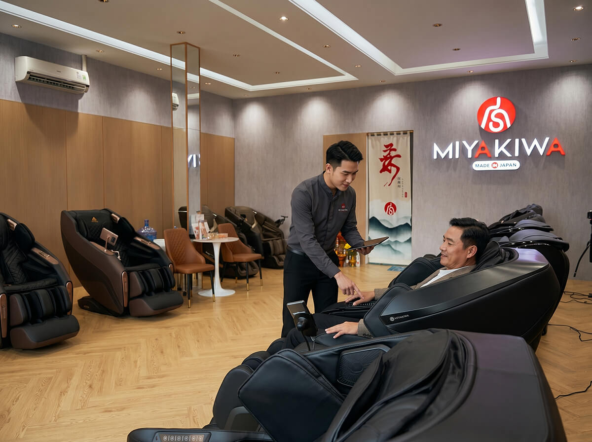 miễn phí dùng thử ghế massage trị liệu và ghế massage thư giãn ngay tại nhà và tại showroom